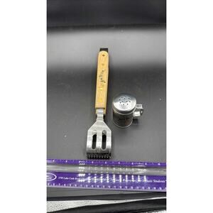Jim Beam BBQ Spatula & Shaker Set Stainless Steel Wood Handle Grilling Tool 26